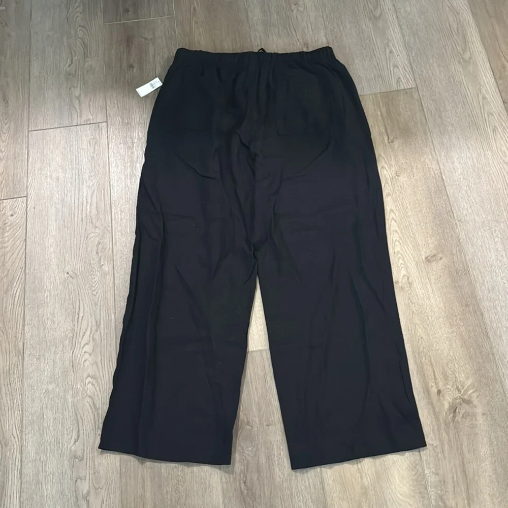 NWT! Black High-Waisted Linen-Blend Straight Pants - Multiple Sizes🔹 - Picture 10 of 10